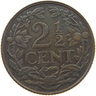 NETHERLANDS 2 1/2 CENTS 1929 Wilhelmina 1890-1948 #c080 0499 - 2.5 Centavos