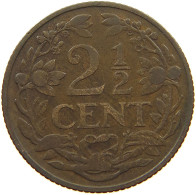 NETHERLANDS 2 1/2 CENTS 1915 Wilhelmina 1890-1948 #a075 0265 - 2.5 Centavos