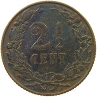 NETHERLANDS 2 1/2 CENTS 1904 Wilhelmina 1890-1948 #a011 0013 - 2.5 Cent
