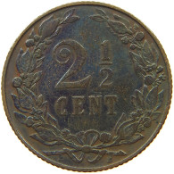 NETHERLANDS 2 1/2 CENTS 1904 Wilhelmina 1890-1948 #a011 0013 - 2.5 Centavos