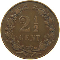 NETHERLANDS 2 1/2 CENTS 1898 Wilhelmina 1890-1948 #s077 0567 - 2.5 Centavos