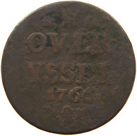 NETHERLANDS DUIT 1766 OVERIJSSEL #a085 0321 - Monnaies Provinciales