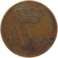 NETHERLANDS CENT 1863 Willem III. 1849-1890 #c081 0105 - 1849-1890 : Willem III