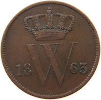 NETHERLANDS CENT 1863 Willem III. 1849-1890 #s050 0733 - 1849-1890 : Willem III