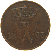 NETHERLANDS CENT 1863 Willem III. 1849-1890 #c064 0119 - 1849-1890: Willem III.