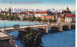 SUISSE - Basel - Pont Du Milieu Avec Panorama Du Rhin - Colorisé - Carte Postale Ancienne - Basilea