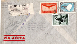 71850 - Argentinien - 1941 - 1P Landkarte MiF A R-LpBf BUENOS AIRES -> CHICAGO, ILL (USA) - Lettres & Documents