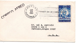 71851 - Guatemala - 1968 - 20c Literaturnobelpreis EF A LpFDC GUATEMALA -> Parkdale, OR (USA) - Guatemala
