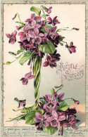 FLEURS PLANTES ARBRES - Amitiés Sincères - Violettes - Fleurs - Carte Postale Ancienne - Blumen