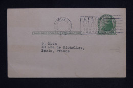 ETATS UNIS - Entier Postal Commercial De New York Pour La France En 1926 - L 148518 - 1921-40