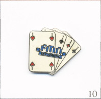 Pin's Jeux - Jeu De Cartes / Poker - Carré D’As Pour La Société D’Affacturage FMN. Non Estampillé. EGF. T736-10 - Jeux