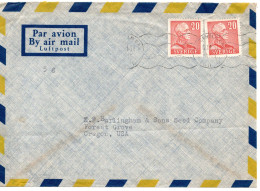 71855 - Schweden - 1951 - 2@20o A LpBf STOCKHOLM -> Forest Grove, OR (USA) - Storia Postale