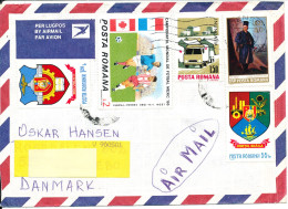 Romania Air Mail Cover Sent To Denmark 1986 ?? Topic Stamps Incl. Football Soccer - Storia Postale