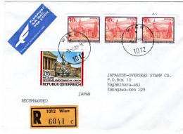 71858 - Österreich - 1990 - 3@S10 Stift Wilten MiF A R-LpBf WIEN -> Japan - Cartas & Documentos