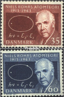 Dänemark 417y-418y (kompl.Ausg.) Floureszierendes Papier Postfrisch 1963 Bohrsches Atommodell - Unused Stamps