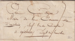 1810 - DESERTEUR Du 21° REGIMENT CHASSEUR - LETTRE De ST JEAN DE LOSNE => EGUISHEIM (HAUT-RHIN) - Marques D'armée (avant 1900)