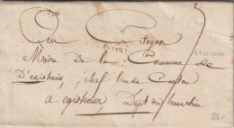 1810 - DESERTEUR Du 21° REGIMENT CHASSEUR - LETTRE De ST JEAN DE LOSNE => EGUISHEIM (HAUT-RHIN) - Army Postmarks (before 1900)