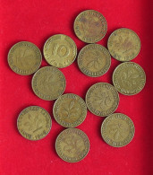 COLLECTION LOT GERMANY 10 PFENNIG 12PC 63GR  #xx26 080 - Collezioni