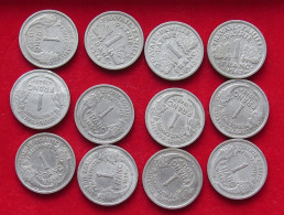 COLLECTION LOT FRANCE FRANC ALUMINIUM 12PC 17G  #xx38 063 - Collections