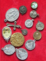 COLLECTION LOT RELIGIOUS MEDALS TOKENS 14PC 24G  #xx7 071 - Collezioni E Lotti