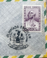 BRAZIL 1954, SPECIAL COVER & CACHET, CHILDREN, SPORT, GAME, OLIMPIADA ESCOLAR COLATINA, A DE GUSMAD STAMP., - Cartas & Documentos