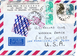 71870 - Frankreich - 1990 - 5,00F Liberte A LpBf ORGEVAL -> San Francisco, CA (USA) - Covers & Documents
