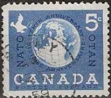 CANADA 1959 Tenth Anniversary Of NATO - 5c. - Globe Showing NATO Countries FU - Usados