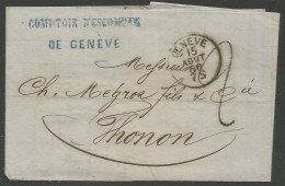Lettre De 1860 ( Genève ) - ...-1845 Precursores