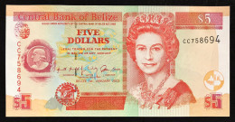 Belize 5 Dollars 2002 Qeen Elizabeth II° Pick#61b UNC LOTTO 3752 - Belize