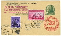 LIECHTENSTEIN : Premier Voyage Nordamerikafahrt De 1936. Entier Postal - Stamped Stationery