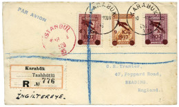 TURQUIE : PA N°6/9 Sur Pli Rec. Par Avion De Karabük Pour La Grande-Bretagne (1938) TB - Sonstige & Ohne Zuordnung