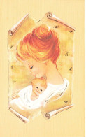 ILLUSTRATEUR NON SIGNE - Femme Avec Son Enfant - Papier Peint - Edit Cacumi - Carte Postale - 1900-1949