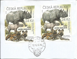 896 Czech Republic Nature Protection: Zoological Gardens I -rhino And African Wild Dog 2016 - Neushoorn