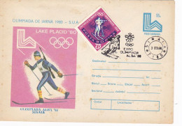 OLYMPIC GAMES, LAKE PLACID'80, WINTER, BIATHLON, SKIING, SHOOTING, COVER STATIONERY, 1980, ROMANIA - Hiver 1980: Lake Placid