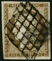 Obl. N°1a 10c Bostre-brun , Signé Calves - TB - 1849-1850 Cérès