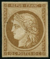 ** N°1F 10c Bistre-jaune, Réimp - TB - 1849-1850 Cérès