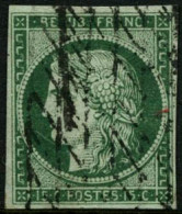 Obl. N°2 15c Vert, Signé Calves - TB - 1849-1850 Ceres