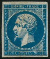 ** N°14A 20c Bleu, Type I - TB - 1853-1860 Napoleon III