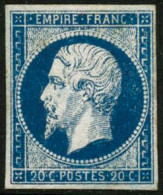 ** N°14Aa 20c Bleu Foncé, Type I - TB - 1853-1860 Napoléon III.