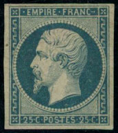 * N°15 25c Bleu Infime Trâce De Charnière - TB - 1853-1860 Napoléon III
