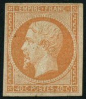 ** N°16b 40c Orange S/paille, Signé Calves - TB - 1853-1860 Napoleon III