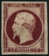 ** N°18d 1F Carmin, Réimp - TB - 1853-1860 Napoléon III.