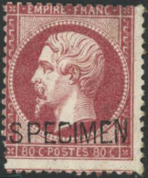 ** N°24d 80c Rose, Surcharge Spécimen - TB - 1862 Napoleon III