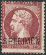 ** N°24d 80c Rose, Surcharge Spécimen - TB - 1862 Napoléon III.