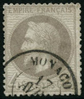 Obl. N°27 4c Gris, Obl CàD Monaco - TB - 1863-1870 Napoléon III Lauré