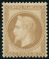 ** N°28B 10c Bistre, Type II - TB - 1863-1870 Napoleone III Con Gli Allori