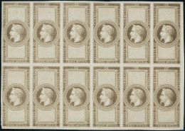 (*) N°33 Projet De Timbre Impérial, Bloc De 12 Très RARE - TB - 1863-1870 Napoleone III Con Gli Allori