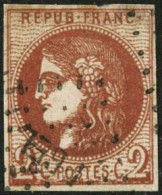 Obl. N°40Bb 2c Marron R2, Infime Pelurage - B - 1870 Emisión De Bordeaux