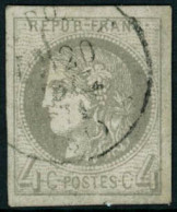 Obl. N°41B 4c Gris R2 - TB - 1870 Ausgabe Bordeaux