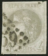 Obl. N°41B 4c Gris R2 - TB - 1870 Ausgabe Bordeaux